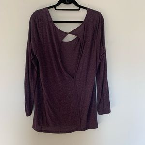 Anthropologie Soft Mauve Athletic Open Back Top